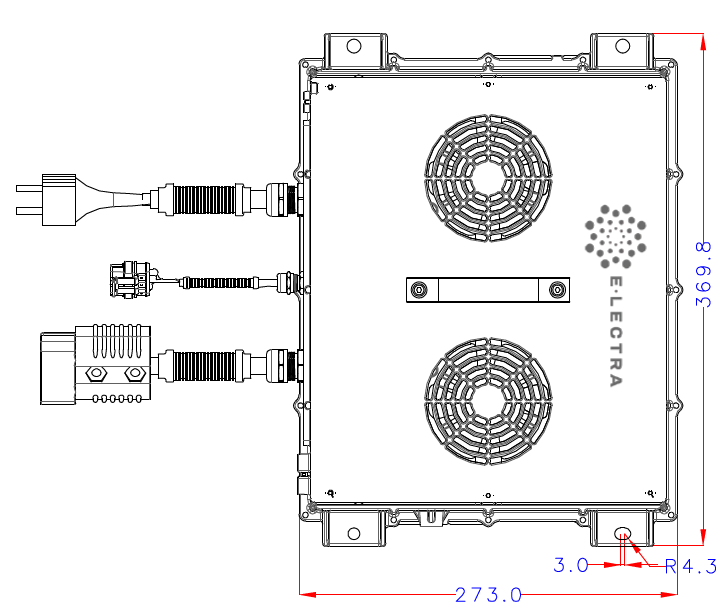 E-Lectra 48 V charger technical drawing