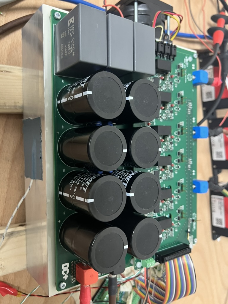 Converter prototype on heatsink under test